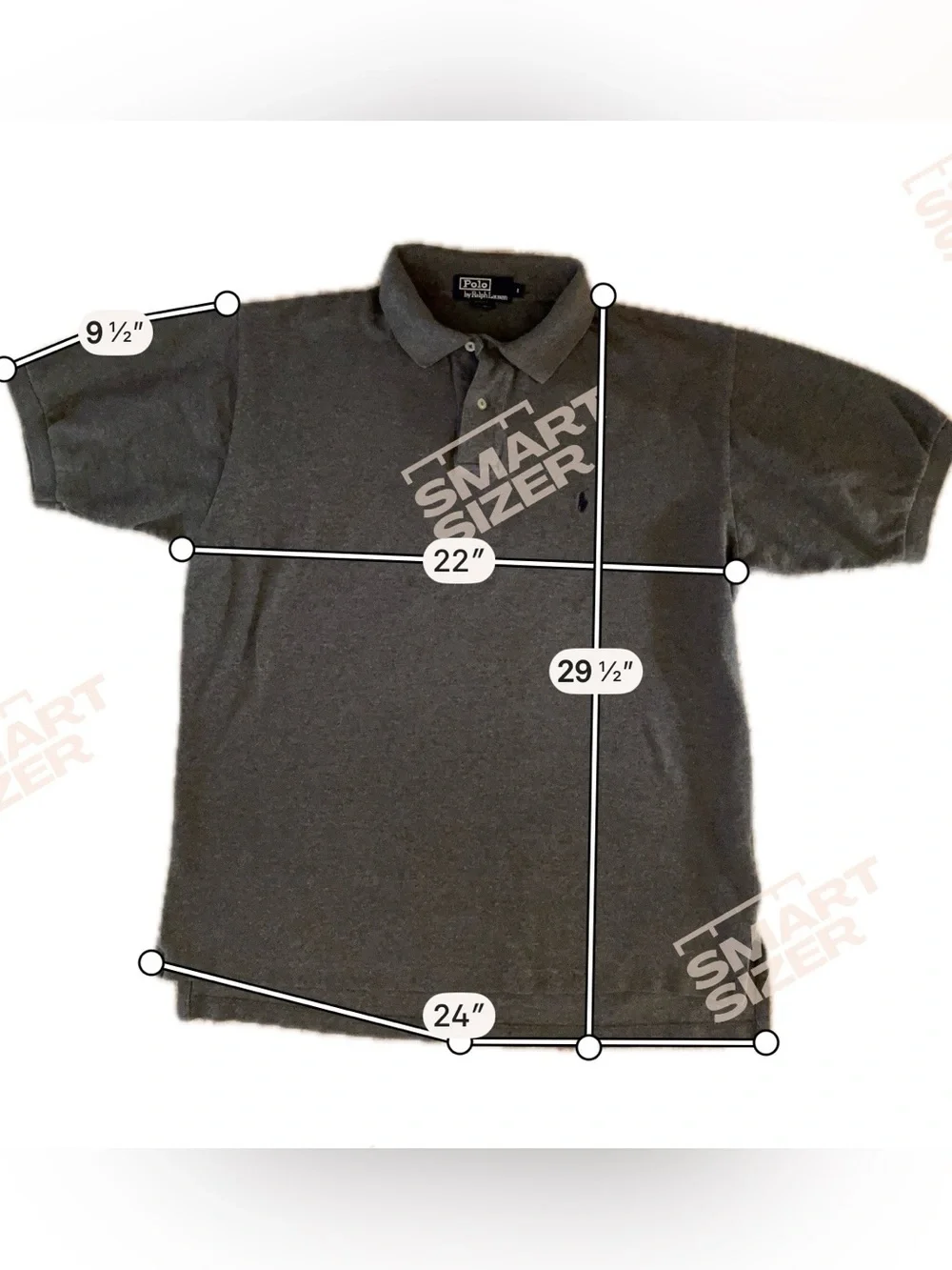 Vintage Mens Ralph Lauren Polo Shirt l Charcoal Grey l L